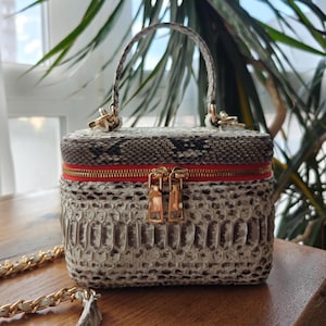 Snake leather bag, Lady&#39;s purse, Crossbody purse, Snake skin handbag, Shoulder Bag, Luxury Leather bag, Top-handle bag, leather purse