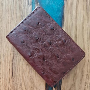 Cartera de piel de avestruz auténtica Cartera de hombre Cartera de cuero plegable Monedero hecho a mano Cartera de piel de avestruz Accesorios de lujo hechos a mano Cartera de lujo