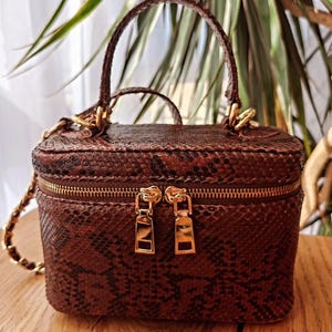 Snake leather bag, Lady&#39;s purse, Crossbody purse, Snake skin handbag, Shoulder Bag, Luxury Leather bag, Top-handle bag, leather purse