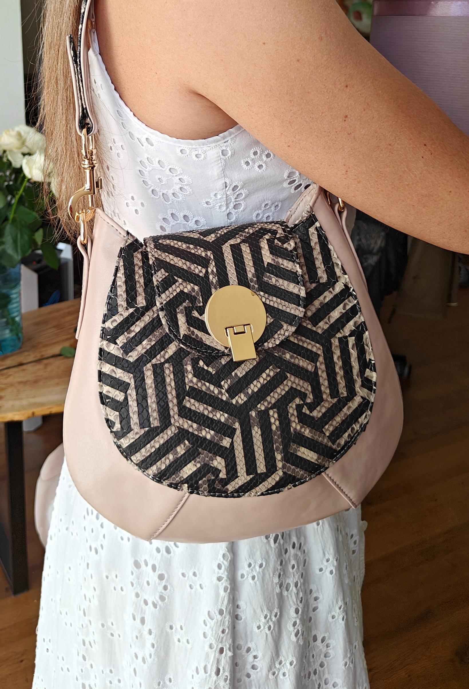 Leather handbag, Genuine snake skin Bag, Hobo handbag, shoulder bag, handmade bag, Lady's handbag, python leather bag, luxury purse