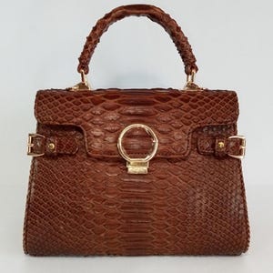 Snake leather Bag, Lady&#39;s purse, Leather bag, Python skin handbag, Shoulder Bag, Luxury Leather bag, Top-handle bag, Crossbody bag