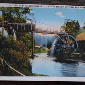 Wasserrad Postkarte - North Carolina - Im Herzen der Berge