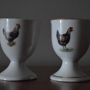 Egg Cups with Rooster/Chicken Image
