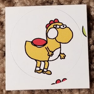 Orange Yoshi Sticker (1.5 x 1.5 Inch Glossy)