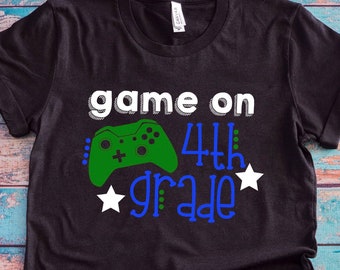Jeu Sur la chemise de 4ème année, chemise de retour à l'école de garçons, chemise de premier jour de l'école de garçons, chemise de 4ème catégorie, jeu vidéo retour à la chemise d'école