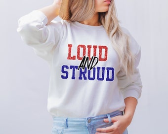 Loud and Stroud Sweatshirt, CJ Stroud Sweatshirts, Glitter Texans Sweatshirts, Women's Houston Texans Sweatshirt, Plus Size Texans Sweatshir