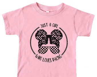 Just a Girl Who Loves Racing Shirt, Girls Racing Shirts, Race Track Shirts, Dirt Track Racing Shirts, Racing Fan Shirts, Racing Life Shirts