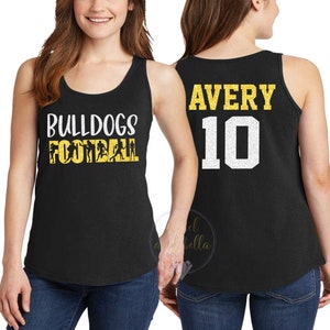Personalized Glitter Football Tank Top, Custom Football Mom Tank Top, Football Mascot Tank, Football Mom Tanks, Glitter Mom Tee
