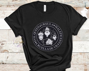 ディズニーヴィランズシャツ、プラスサイズのディズニーヴィランズシャツ、レディースディズニーワールドシャツ、WDW旅行シャツ、ディズニーバケーションシャツ、ハロウィン