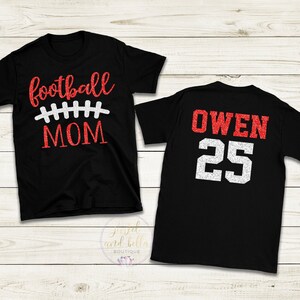 Personalized Glitter Football Shirt, Custom Football Mom Shirt, Football Mama Shirt, Football Shirts, Football Mom Shirts, Customized Shirts