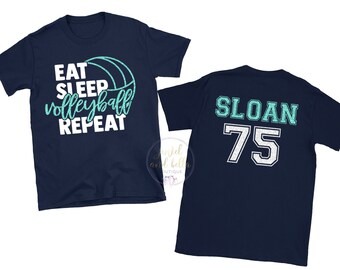 Personalized Glitter Volleyball Shirt, Custom Volleyball Mom Shirt, Eat Sleep Volleyball Repeat, Volleyball Shirts, Volleyball Mom Shirts