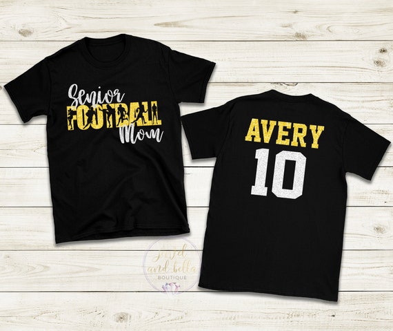 Personalized Glitter Senior Football Mom Shirt, Custom Football Mom Shirt, Senior Football Mom Shirt