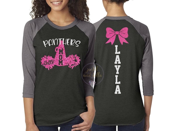 Personalized Glitter Cheer Shirt, Custom Cheer Mom Shirt