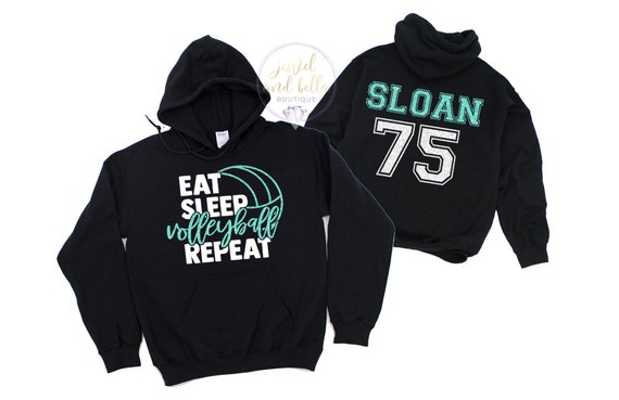 Personalized Glitter Volleyball Hoodie, Custom Volleyball Mom Hoodie