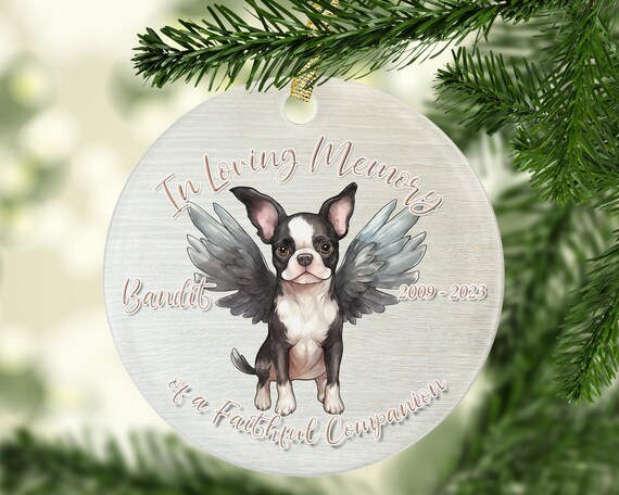 Personalized Boston Terrier Memorial Ornament