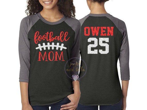 Personalized Glitter Football Shirt, Custom Football Mom Shirt