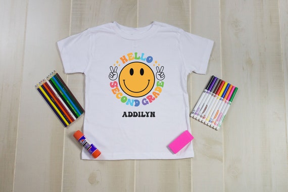 Hello Second Grade Smiley Shirt
