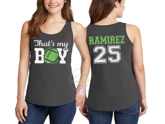 Personalized Glitter Football Tank Top, Custom Football Mom Tank Top, That's My Boy Football Tank, Football Mom Tanks