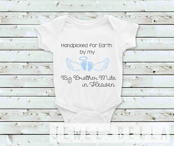 Handpicked for Earth By My Big Brother in Heaven Onesie, Rainbow Baby Pregnancy Announcement Onesie, Rainbow Baby Birth Announcement Onesie