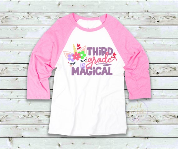 Third Grade is Magical Unicorn Raglan