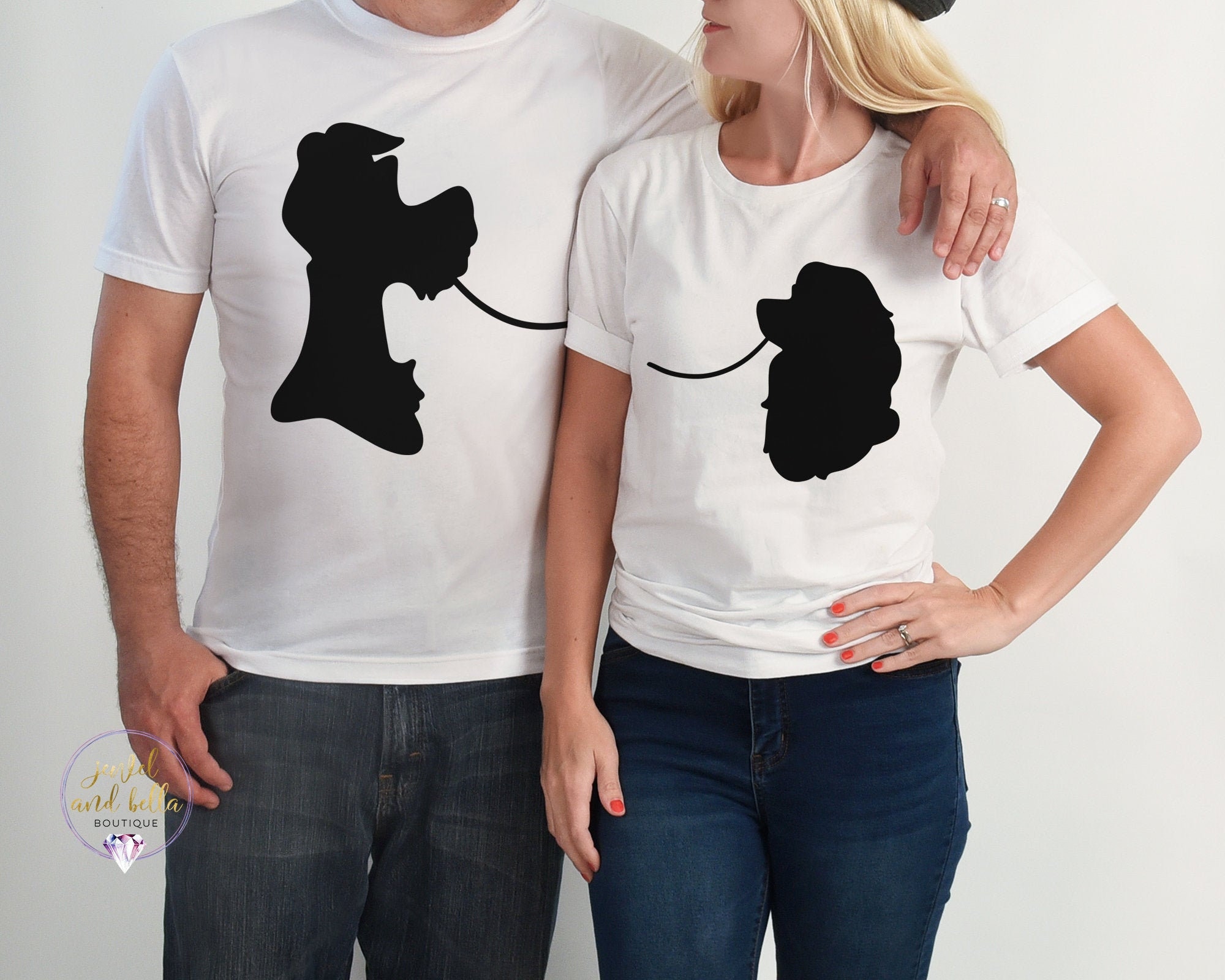 Discover Lady and the Tramp Spaghetti Scene Couples Shirt, Matching Disney Couples Shirts