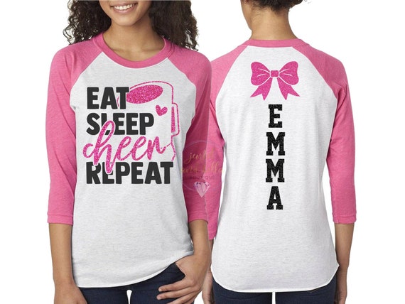 Personalized Glitter Cheer Shirt, Custom Cheer Mom Shirt