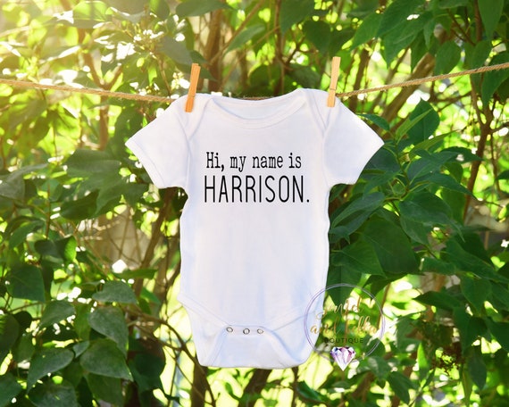 Hi My Name Is Onesie, Personalized Baby Onesie, Name Reveal Onesie, Birth Announcement Onesie, Coming Home Onesie, Baby Shower Gift