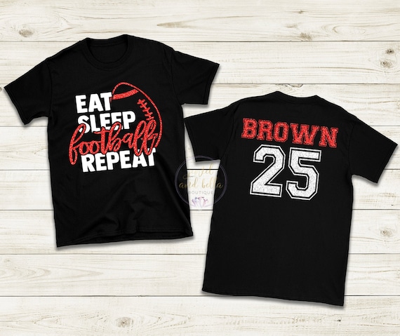 Personalized Glitter Football Shirt, Custom Football Mom Shirt
