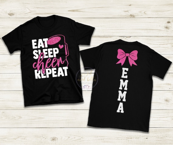 Personalized Glitter Cheer Shirt, Custom Cheer Mom Shirt