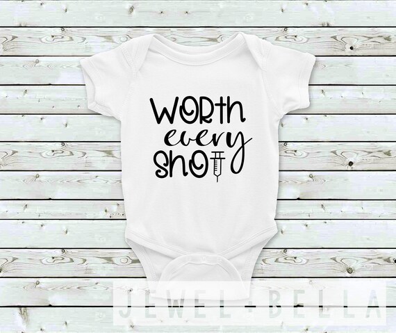 Worth Every Shot Baby Onesie, IVF Onesie, IVF Pregnancy Announcement Onesie, IVF Birth Announcement Onesie, Ivf Coming Home Onesie