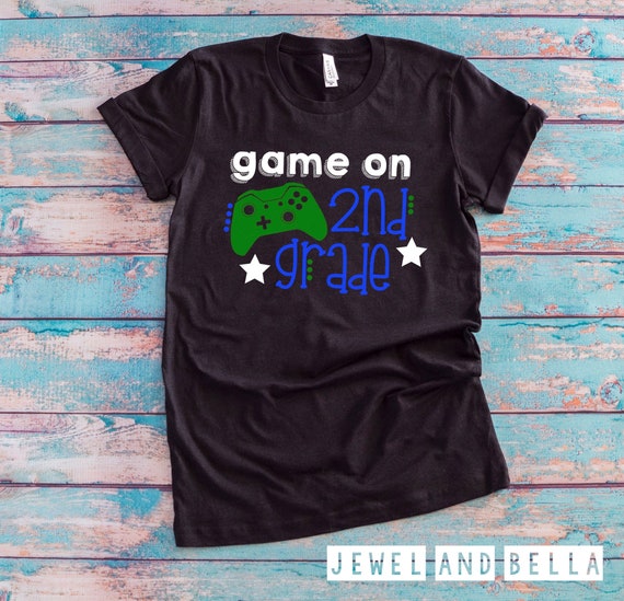 Game On 2nd Grade Shirt, Boys Back to School Shirt, Boys First Day of School Shirt, 2nd Grade Shirt, Video Game Back to School Shirt