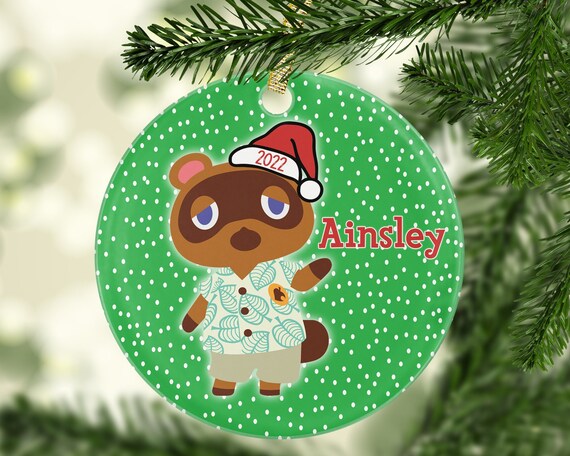 Personalized Animal Crossing Christmas Ornament