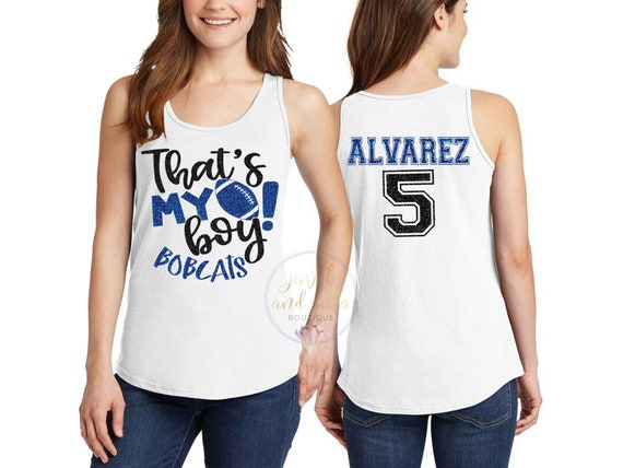 Personalized Glitter Football Tank Top, Custom Football Mom Tank Top, That's My Boy Football Tank, Football Mom Tanks