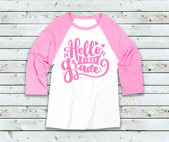 Hello First Grade Raglan