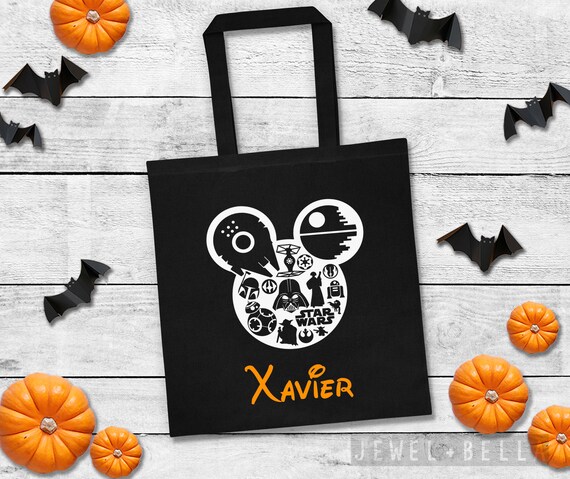 Personalized Star Wars Halloween Trick or Treat Tote, Custom Star Wars Trick or Treat Bag, Mickey's Not So Scary Halloween Party Bag