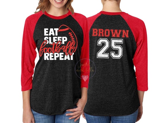 Personalized Glitter Football Shirt, Custom Football Mom Shirt