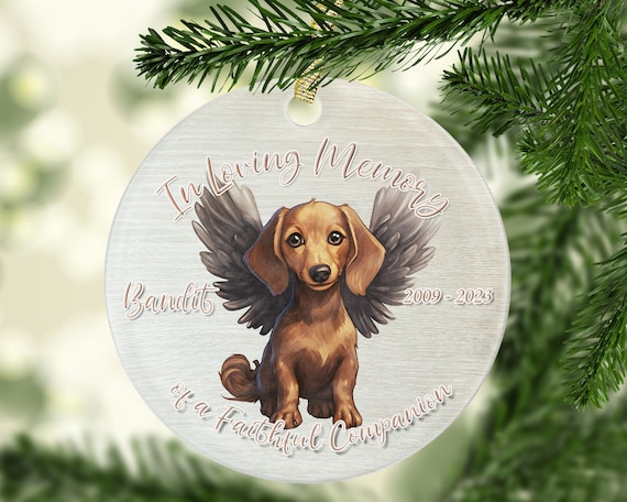 Personalized Dachshund Memorial Ornament
