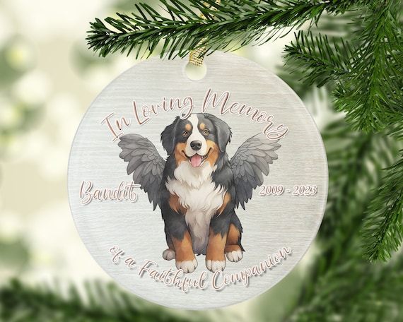 Personalized Bernese Mountain Dog Memorial Ornament