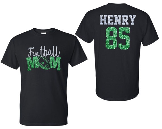 Personalized Glitter Football Mom Shirt