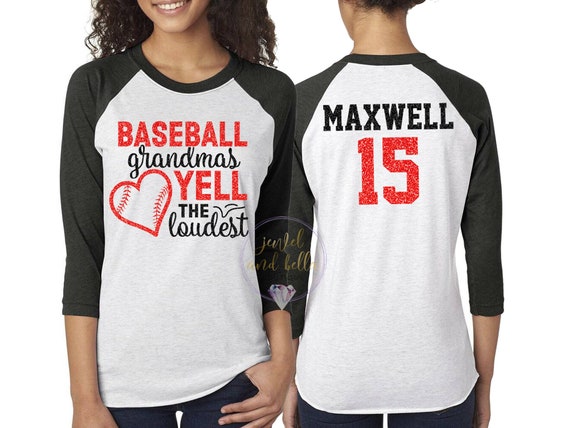 Personalized Glitter Baseball Shirt, Custom Baseball Grandma Shirt