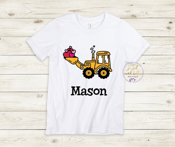 Personalized Valentine's Day Backhoe Shirt