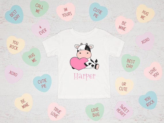 Personalized Valentine's Day Cow Shirt