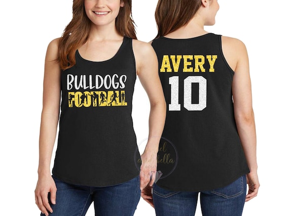 Personalized Glitter Football Tank Top, Custom Football Mom Tank Top, Football Mascot Tank