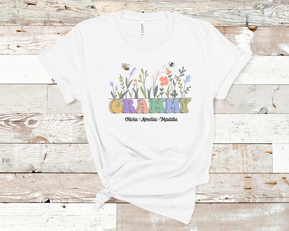 Personalized Floral Grammy Shirt