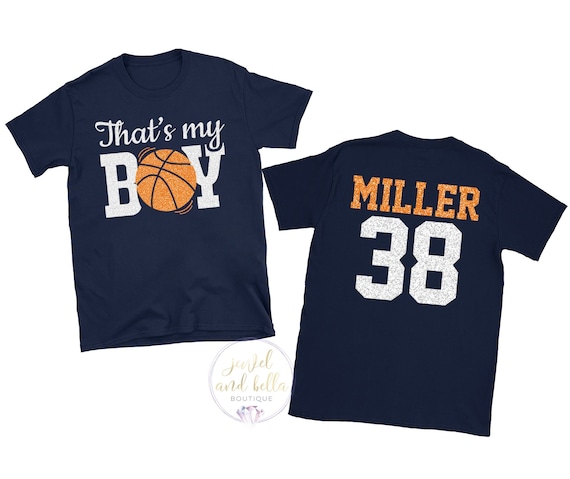 Personalized Glitter Basketball Shirt, Custom Basketball Mom Shirt, That's My Boy Basketball Shirt