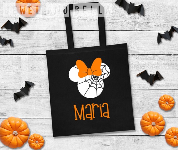 Spiderweb Minnie Mouse Trick or Treat Tote