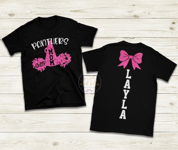 Personalized Glitter Cheer Shirt, Custom Cheer Mom Shirt