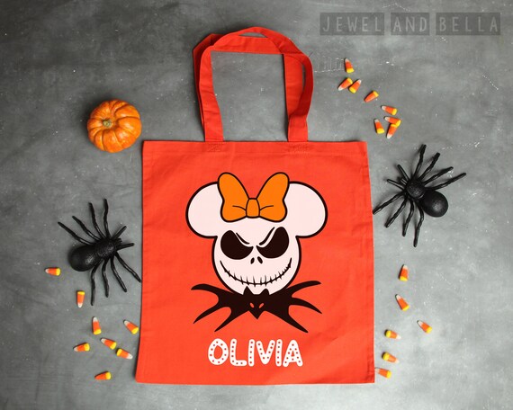 Jack Skellington Minnie Mouse Trick or Treat Tote