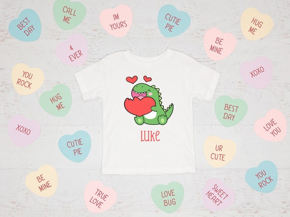 Personalized Valentine's Day Dino Shirt