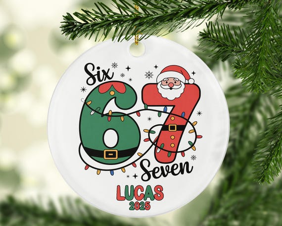 Personalized 6 7 Ornament